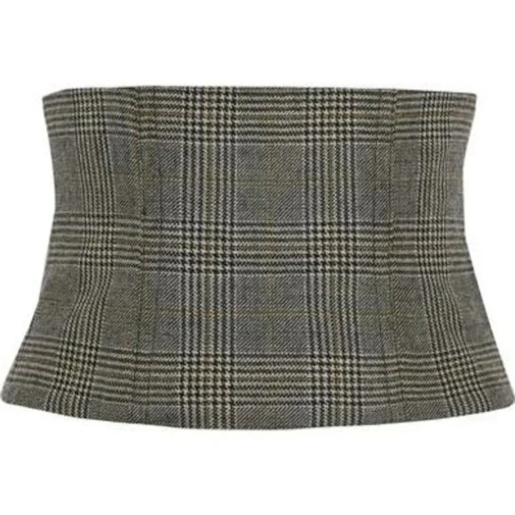 Tibi **NWT** Chester Checked Wool Corset. Size 12. - Picture 3 of 10